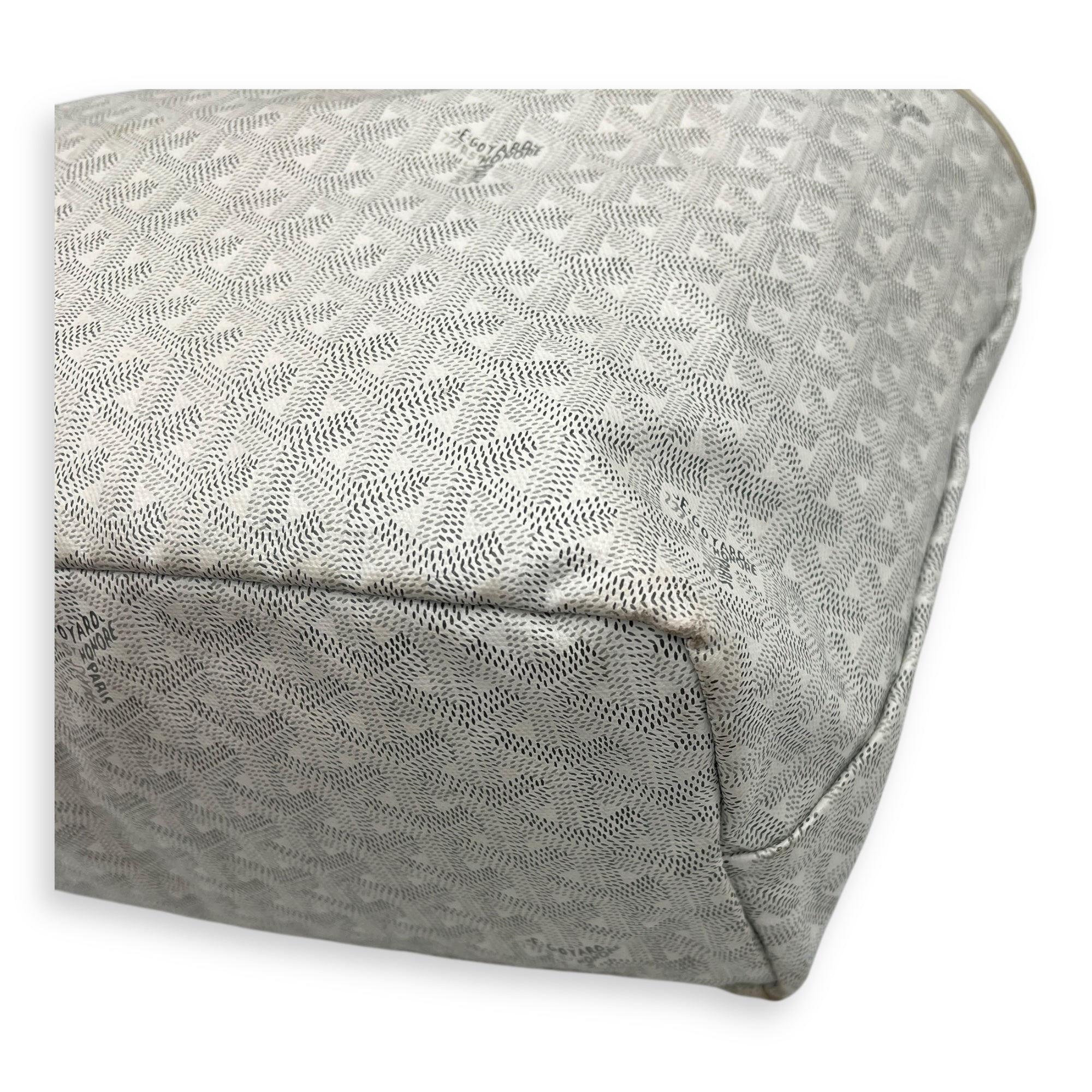 Saint Louis Tote Bag PM White in Coated Canvas, Silver hardware