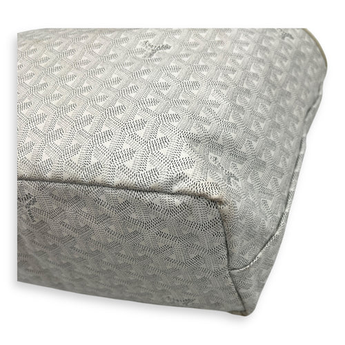 Saint Louis Tote Bag PM White in Coated Canvas, Silver hardware