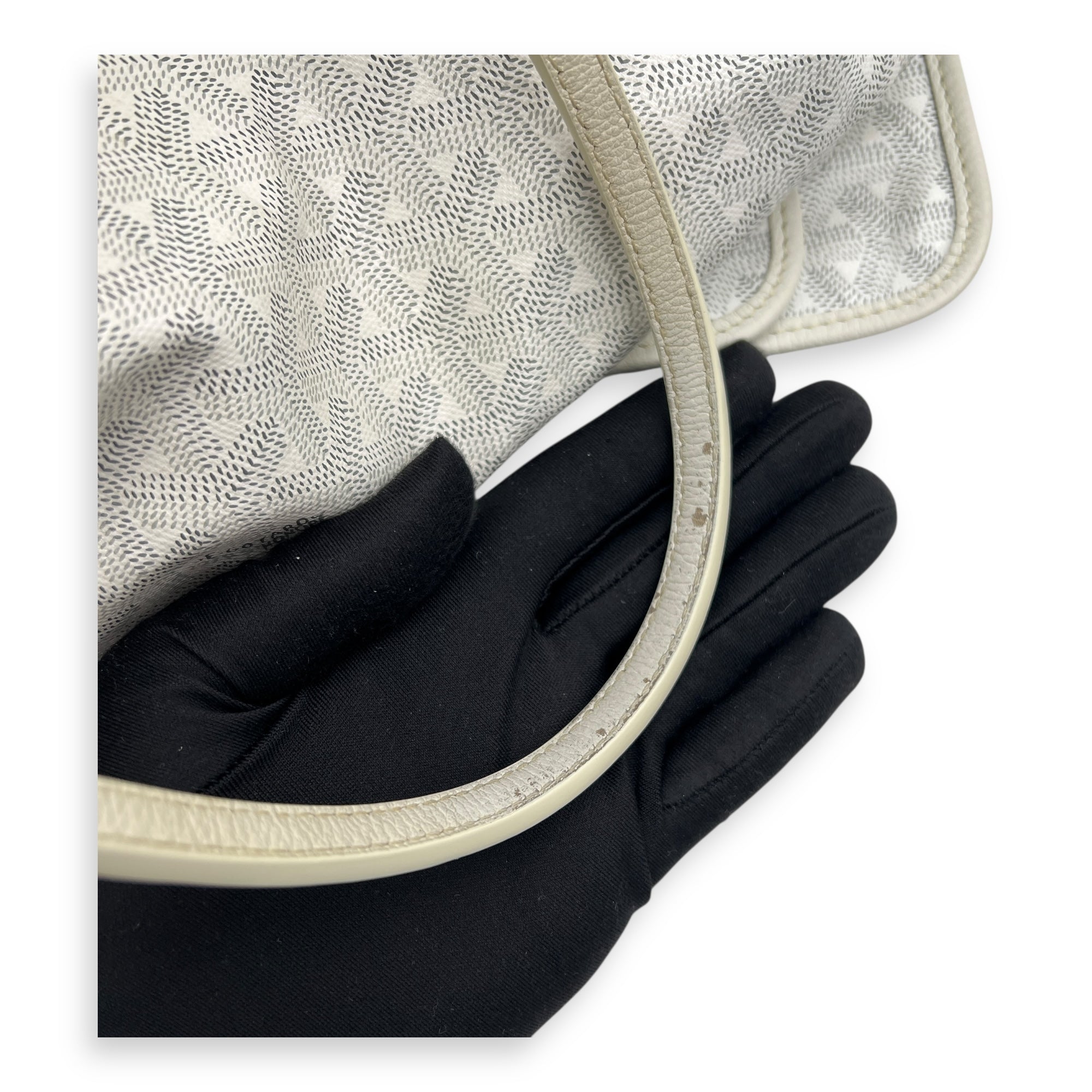 Saint Louis Tote Bag PM White in Coated Canvas, Silver hardware