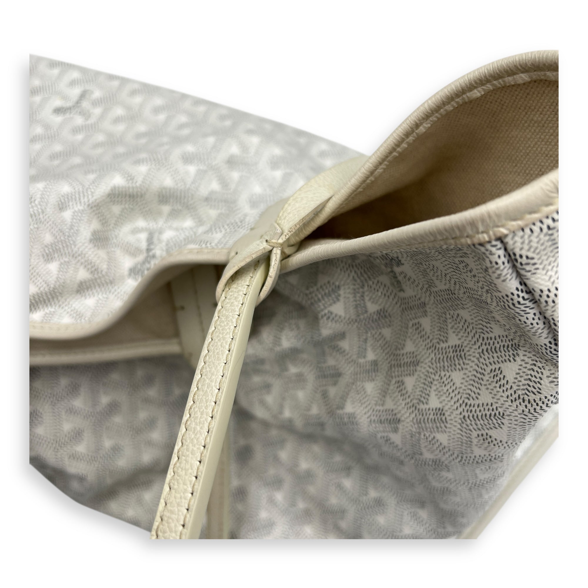 Saint Louis Tote Bag PM White in Coated Canvas, Silver hardware