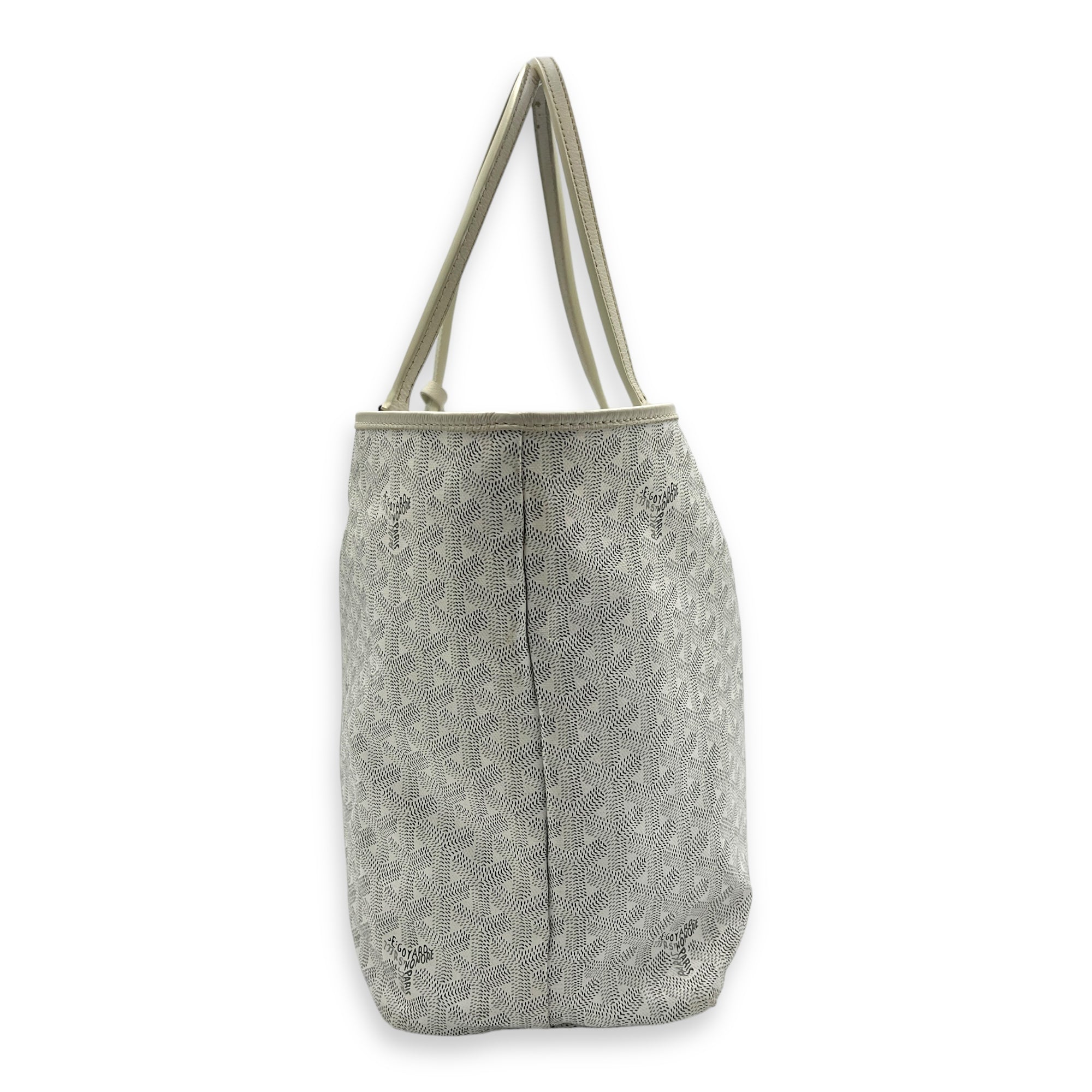 Saint Louis Tote Bag PM White in Coated Canvas, Silver hardware