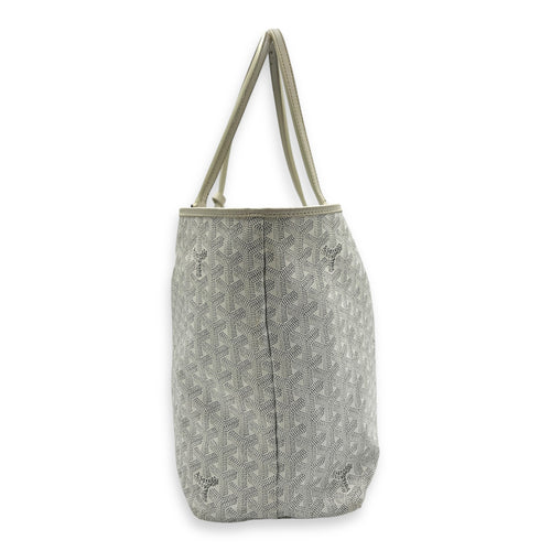 Saint Louis Tote Bag PM White in Coated Canvas, Silver hardware