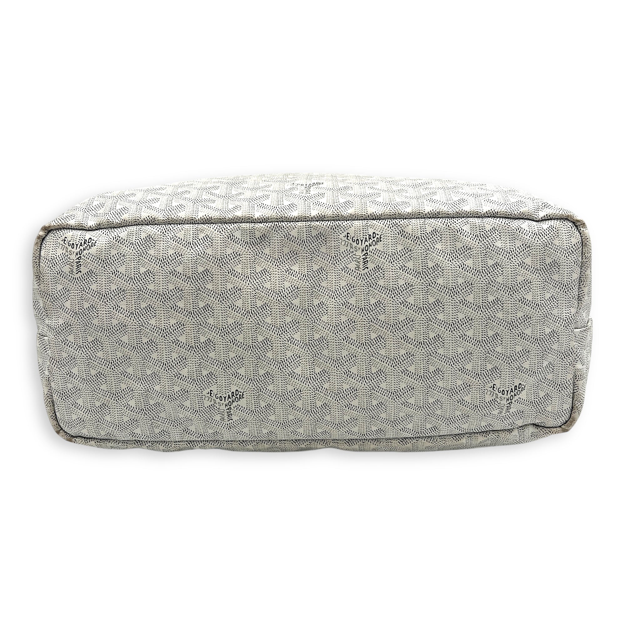 Saint Louis Tote Bag PM White in Coated Canvas, Silver hardware