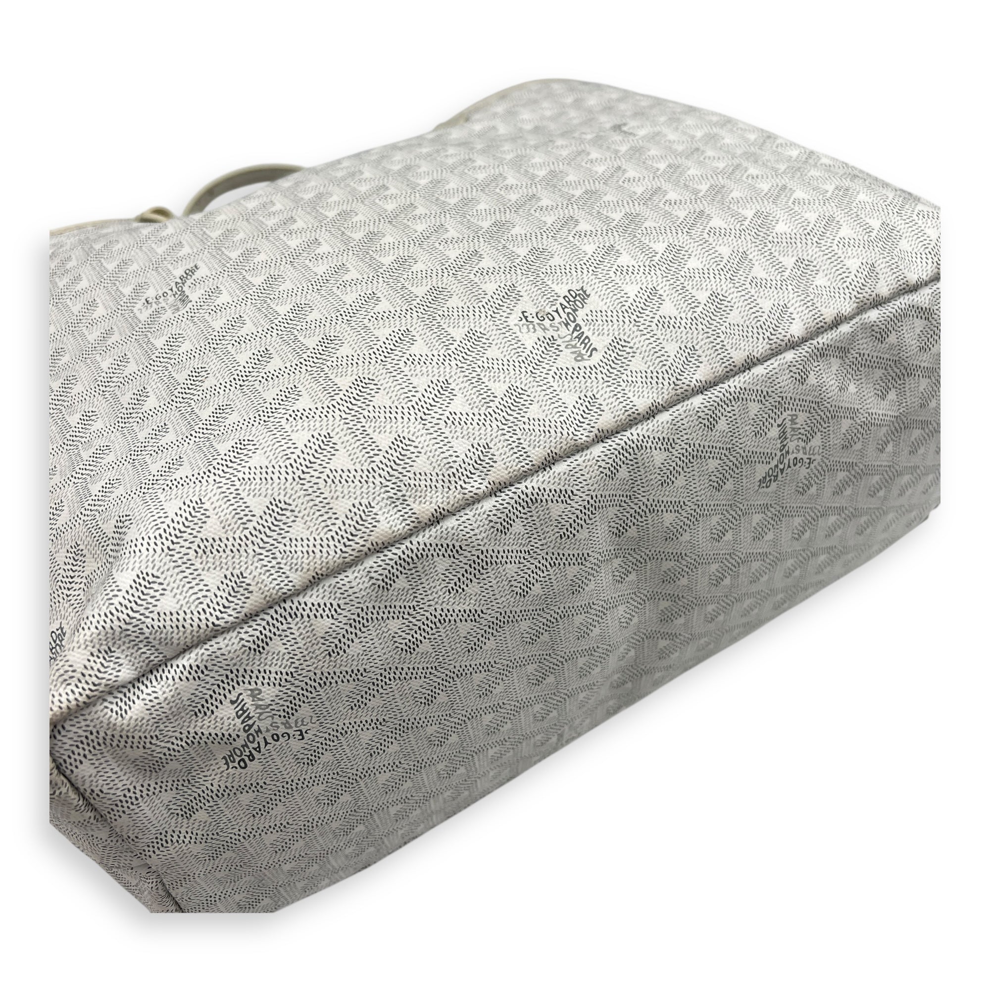 Saint Louis Tote Bag PM White in Coated Canvas, Silver hardware