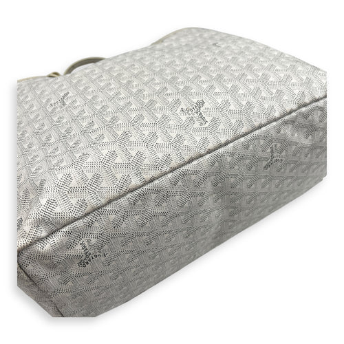 Saint Louis Tote Bag PM White in Coated Canvas, Silver hardware