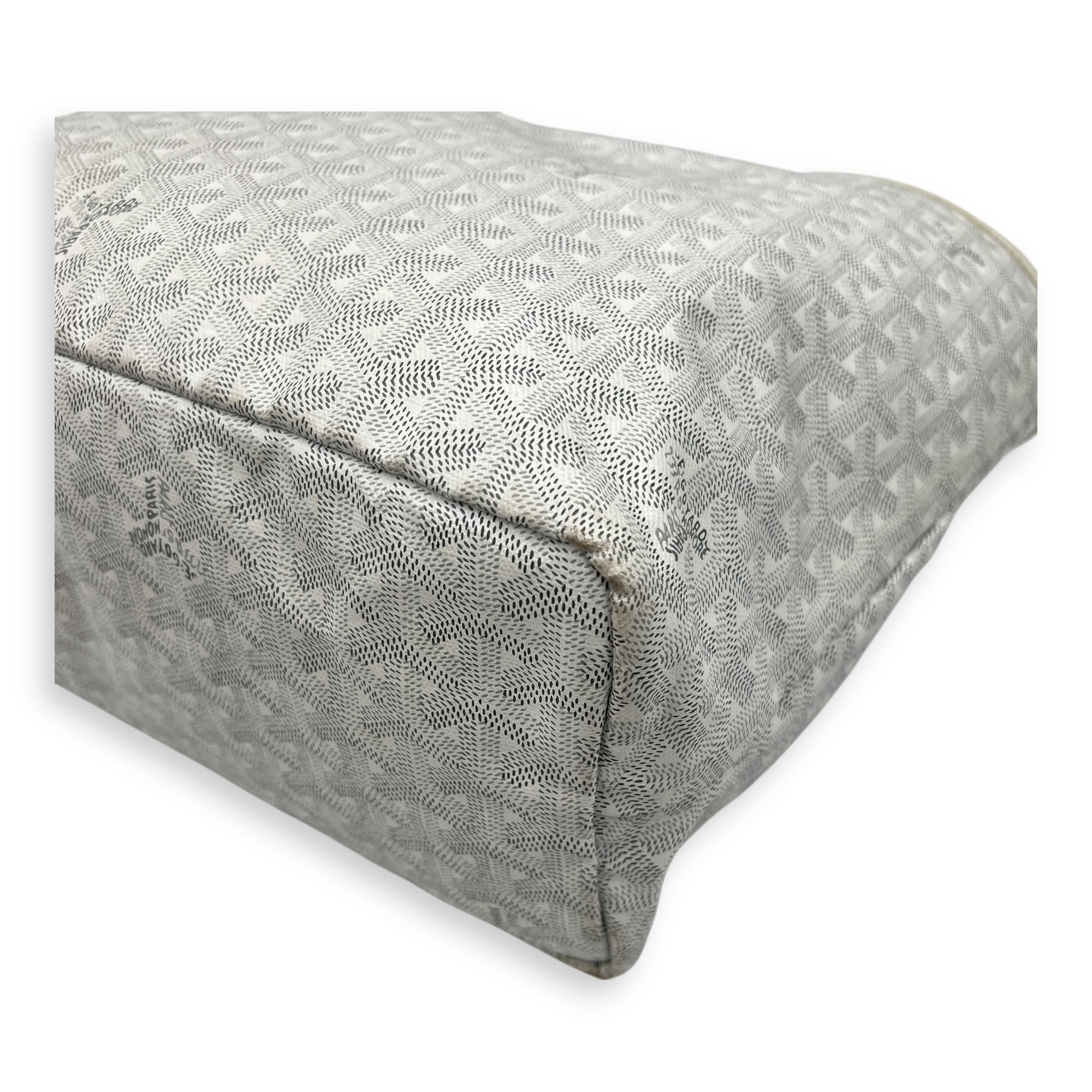 Saint Louis Tote Bag PM White in Coated Canvas, Silver hardware