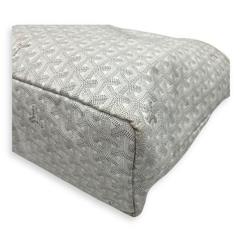 Saint Louis Tote Bag PM White in Coated Canvas, Silver hardware