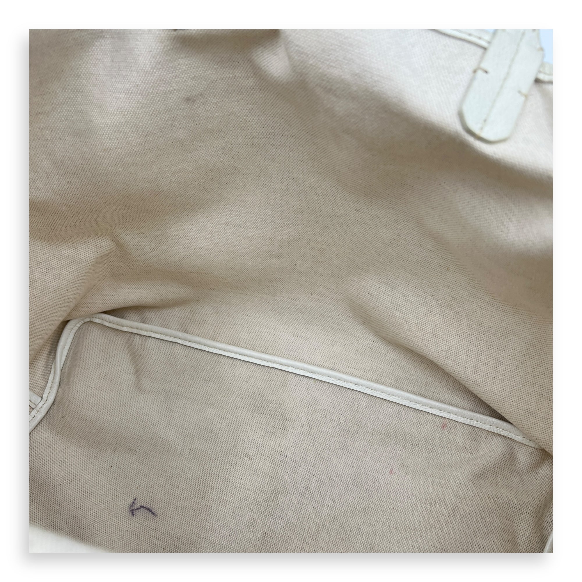 Saint Louis Tote Bag PM White in Coated Canvas, Silver hardware