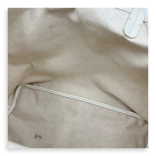 Saint Louis Tote Bag PM White in Coated Canvas, Silver hardware