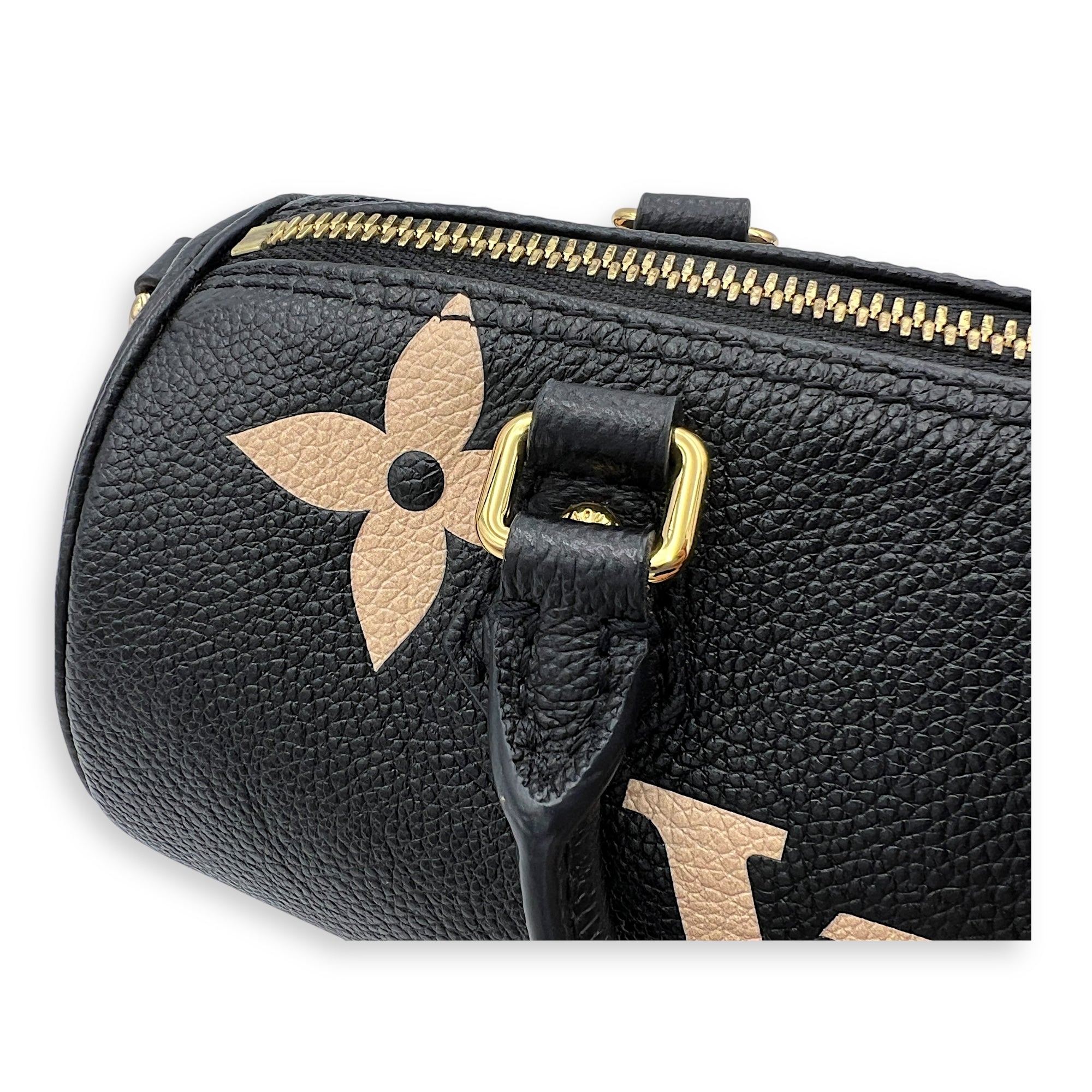 Papillon Crossbody Bag BB Black in Empreinte Leather, Gold hardware
