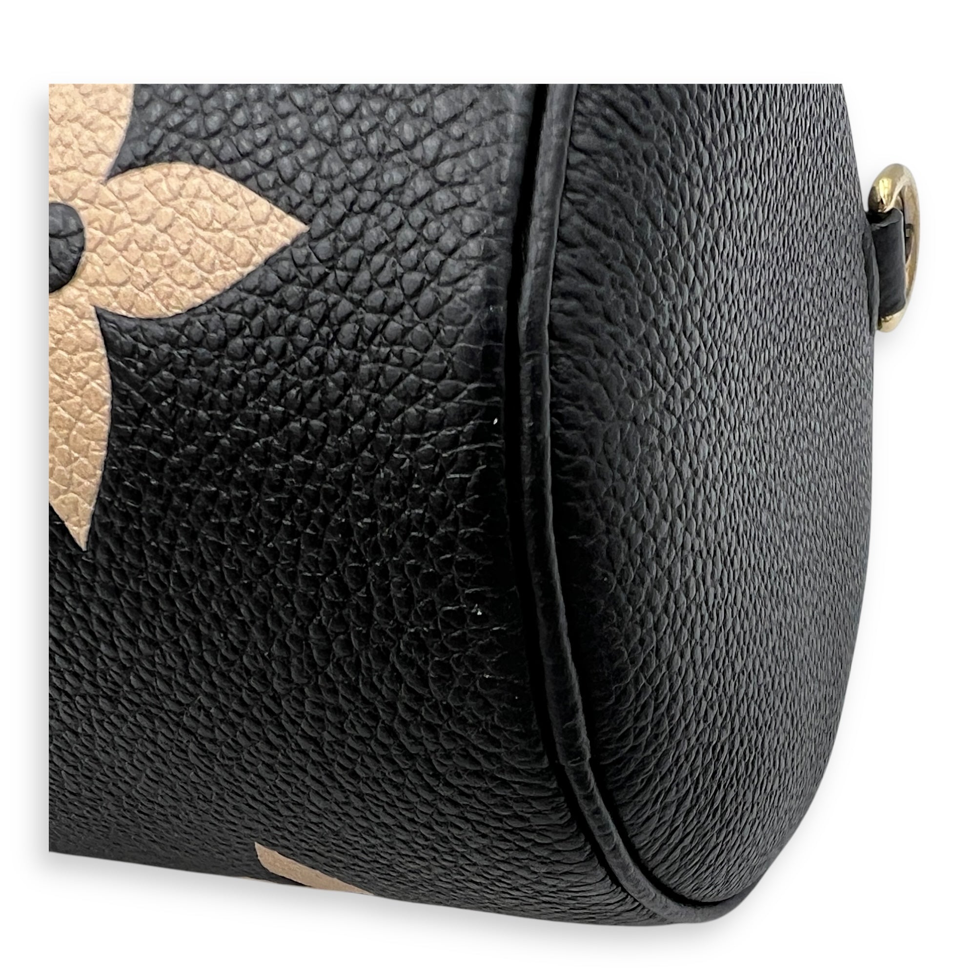 Papillon Crossbody Bag BB Black in Empreinte Leather, Gold hardware