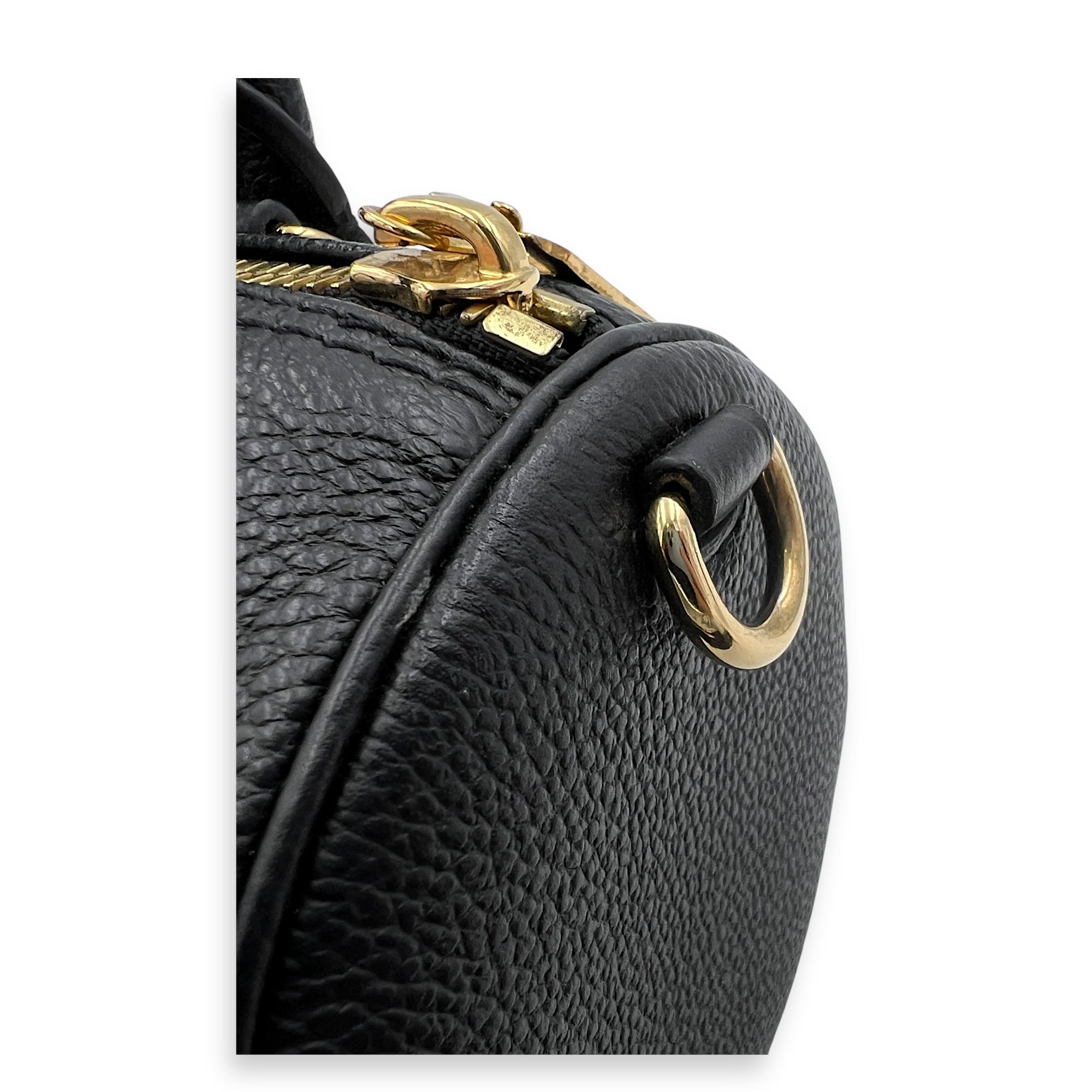 Papillon Crossbody Bag BB Black in Empreinte Leather, Gold hardware