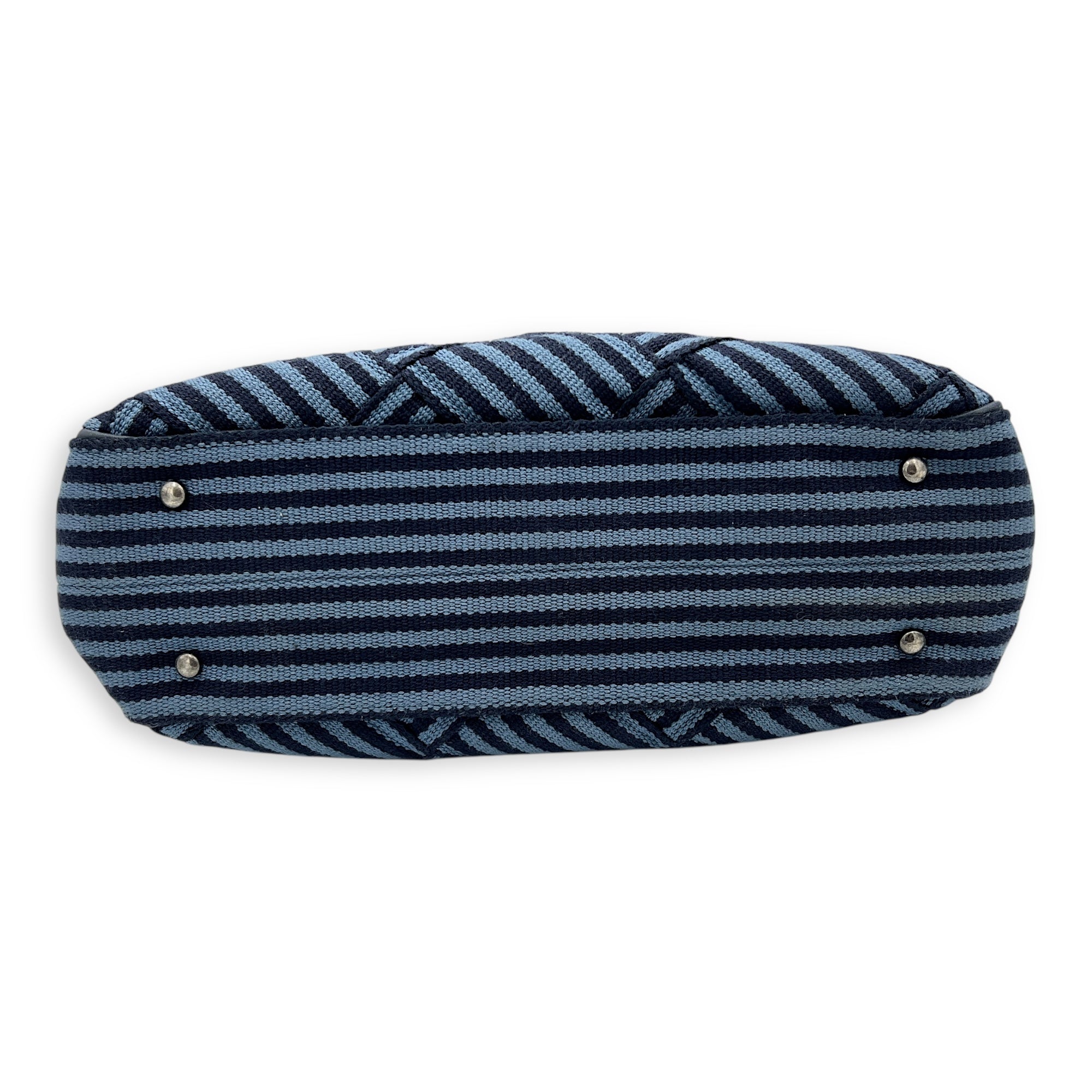 Deauville Tote Bag Blue in Quilted Canvas, Ruthenium hardware