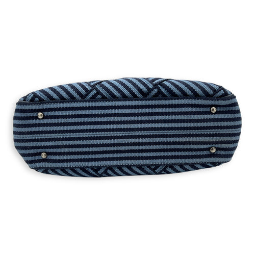 Deauville Tote Bag Blue in Quilted Canvas, Ruthenium hardware