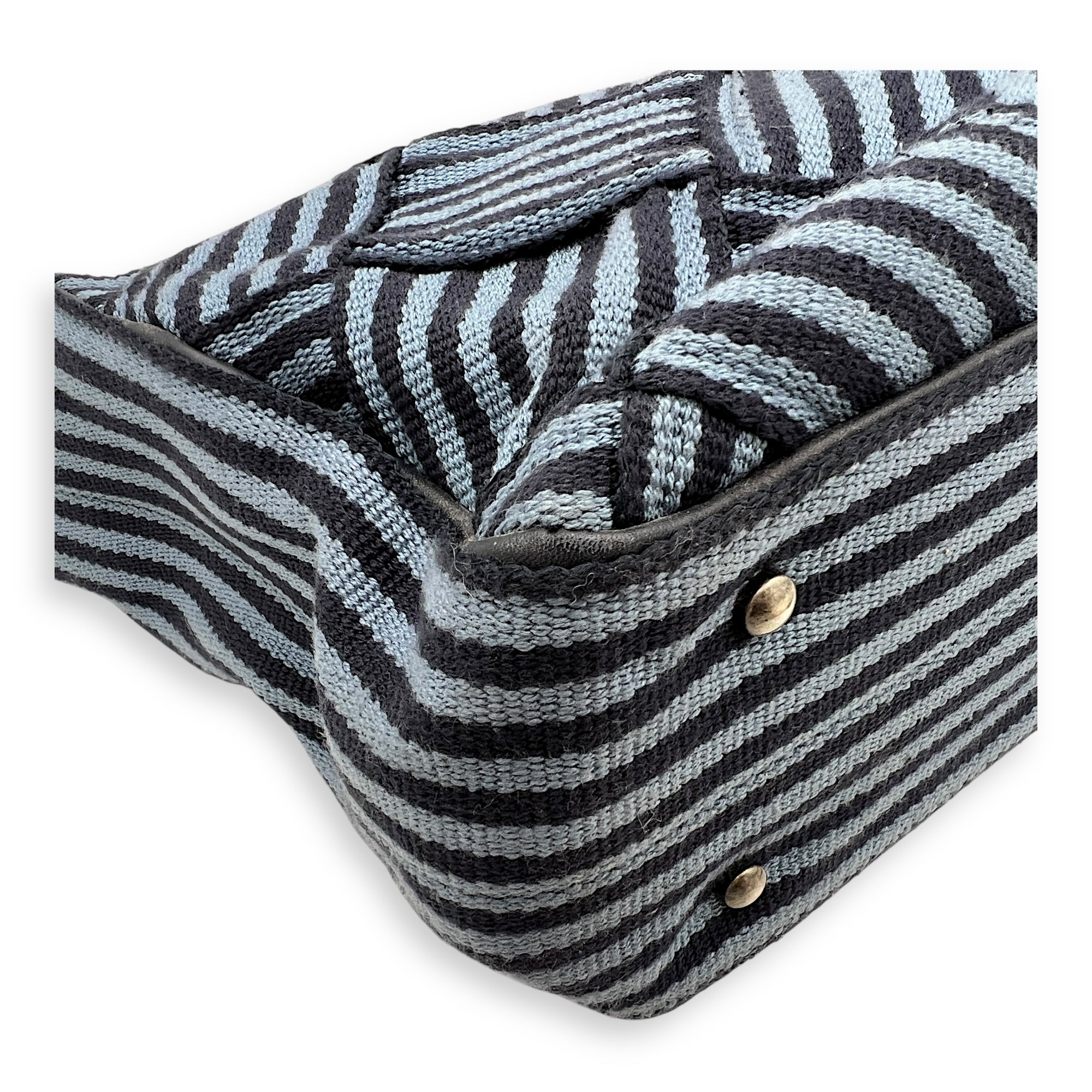 Deauville Tote Bag Blue in Quilted Canvas, Ruthenium hardware