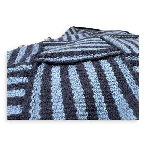 Deauville Tote Bag Blue in Quilted Canvas, Ruthenium hardware