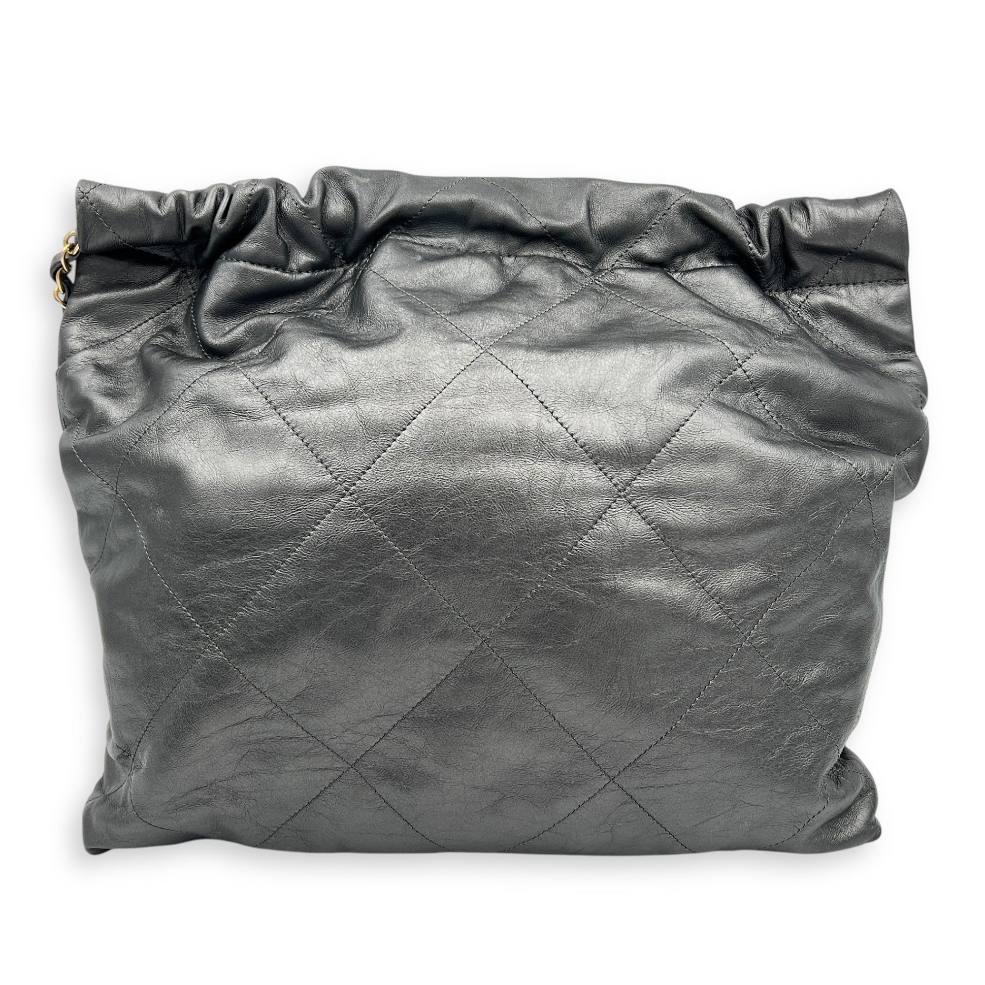 22 Tote Hobo Bag Medium Grey in Calfskin, Brushed Palladium hardware