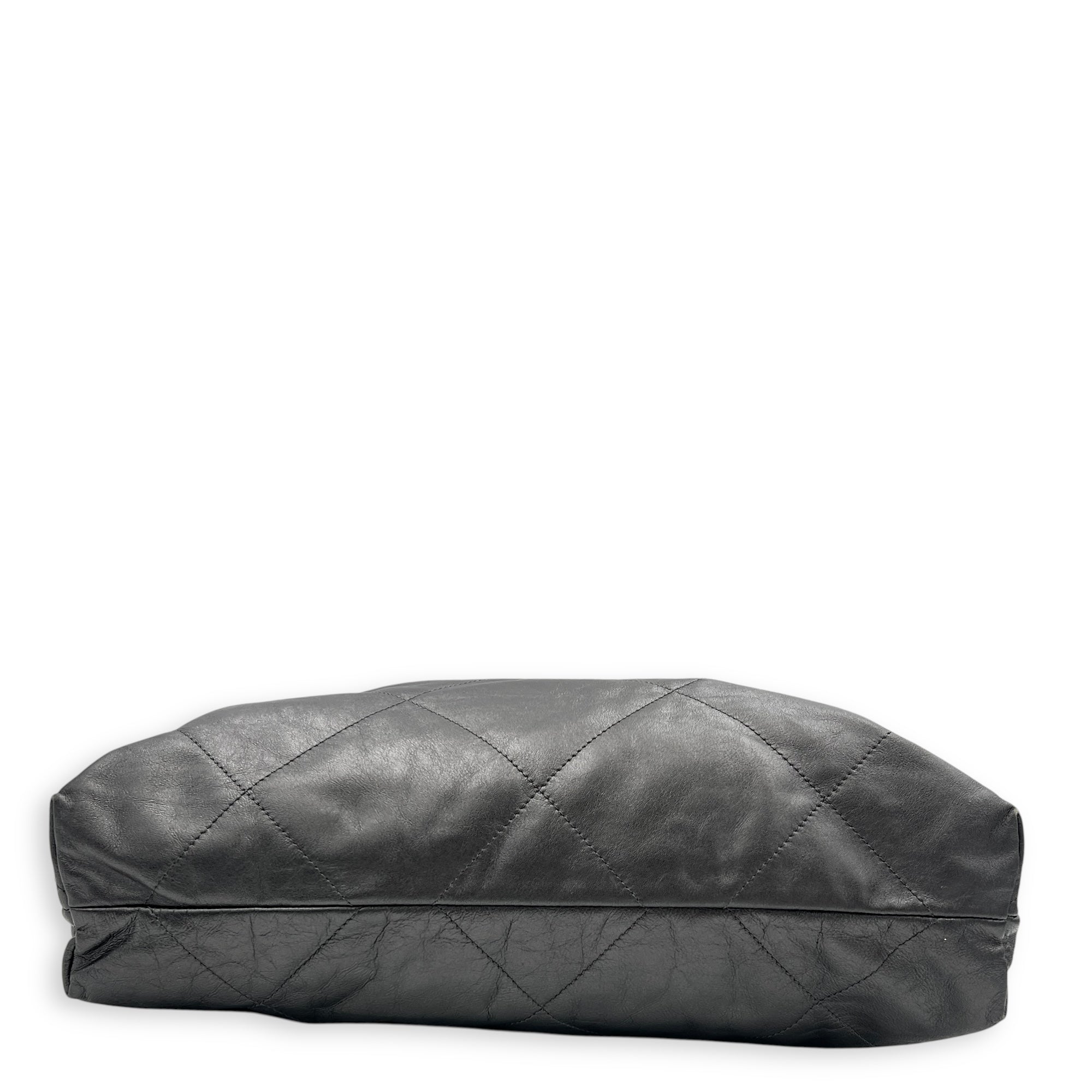 22 Tote Hobo Bag Medium Grey in Calfskin, Brushed Palladium hardware