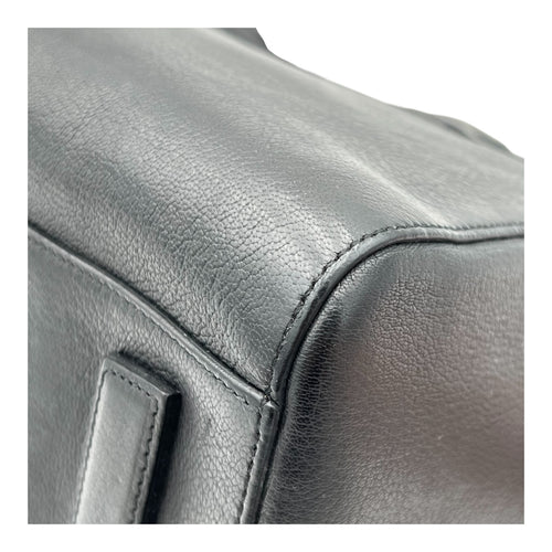 Antigona Top Handle Bag Black in Calfskin, Silver hardware