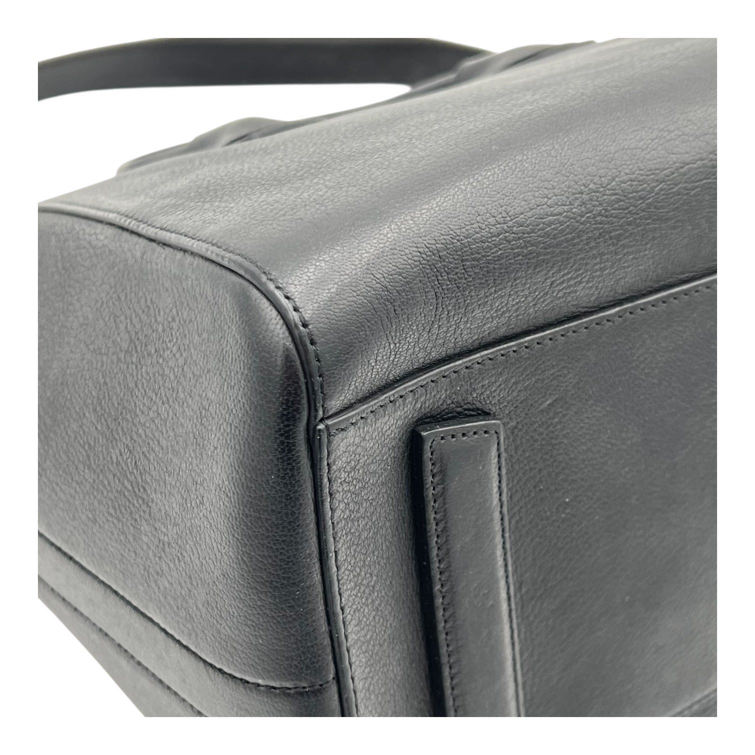 Antigona Top Handle Bag Black in Calfskin, Silver hardware