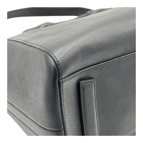 Antigona Top Handle Bag Black in Calfskin, Silver hardware