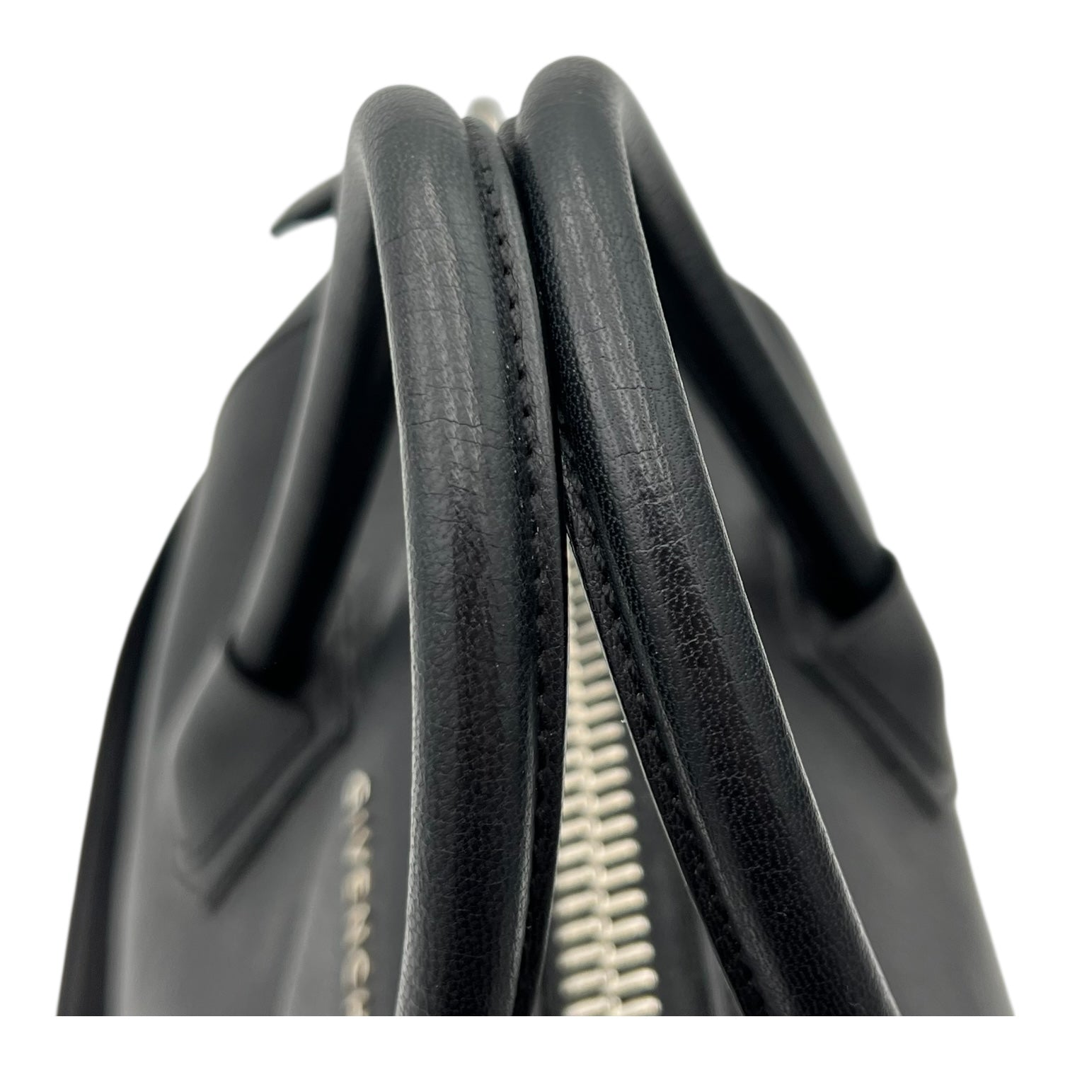 Antigona Top Handle Bag Black in Calfskin, Silver hardware