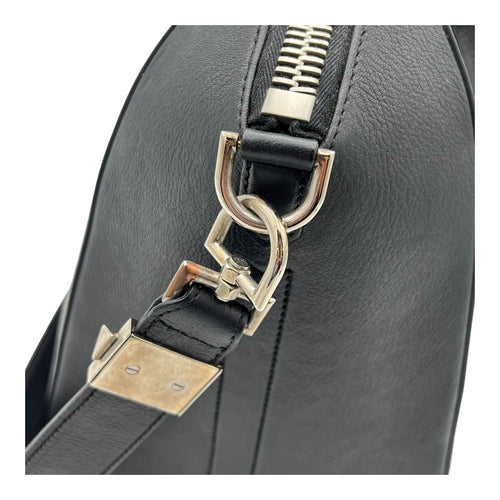 Antigona Top Handle Bag Black in Calfskin, Silver hardware