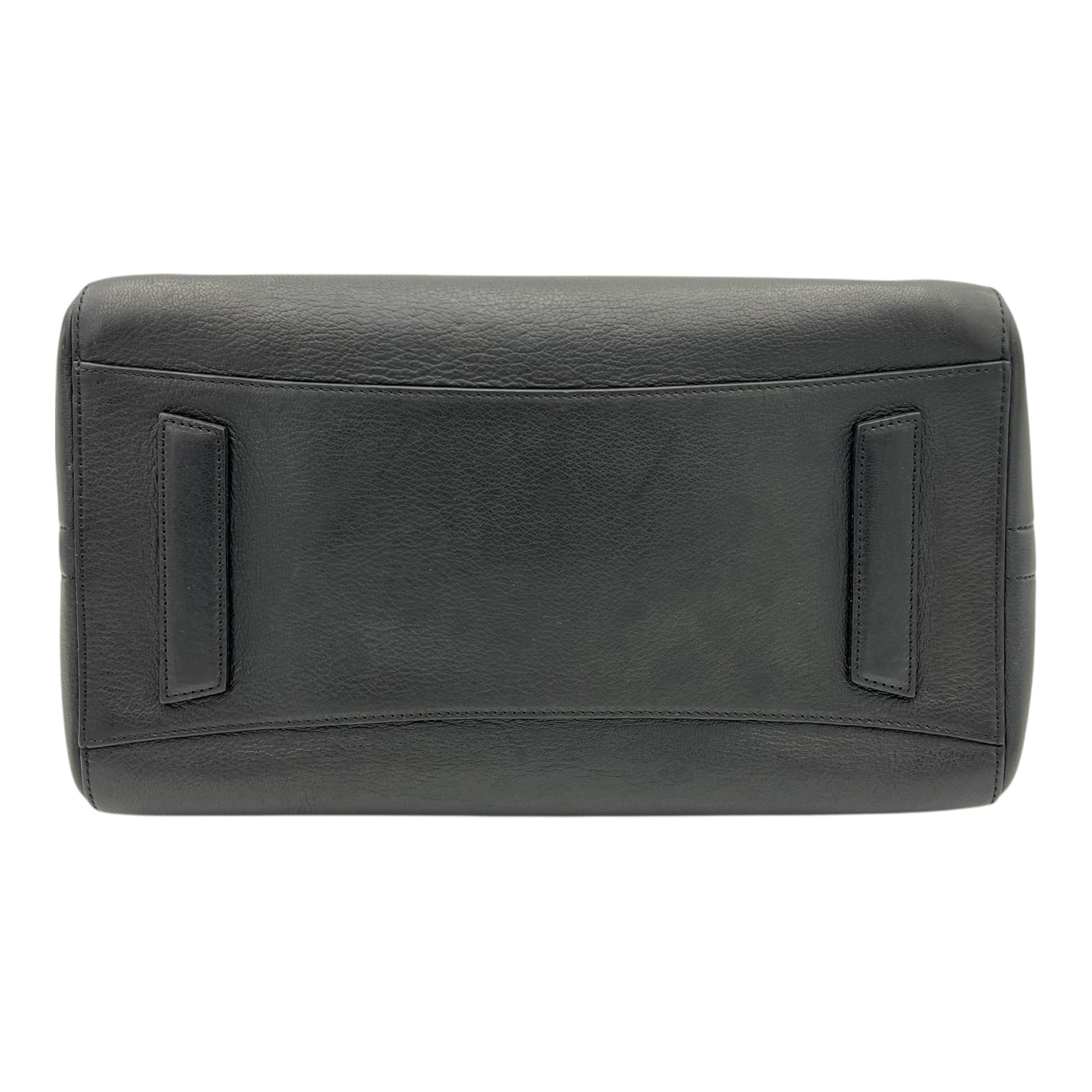 Antigona Top Handle Bag Black in Calfskin, Silver hardware