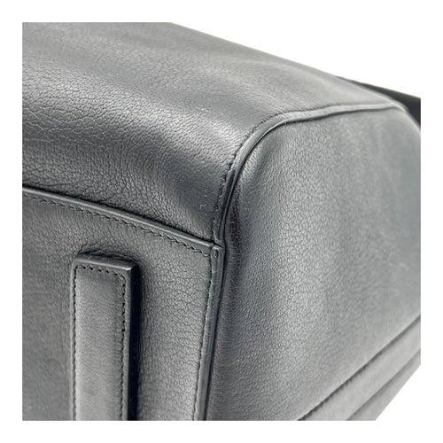 Antigona Top Handle Bag Black in Calfskin, Silver hardware