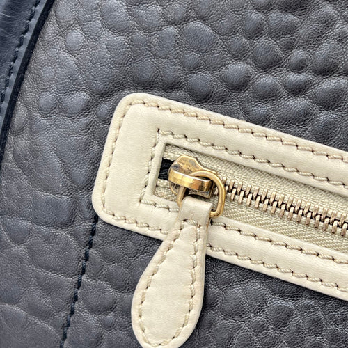 Luggage Mini Black Top Handle Bag in Calfskin, Gold hardware