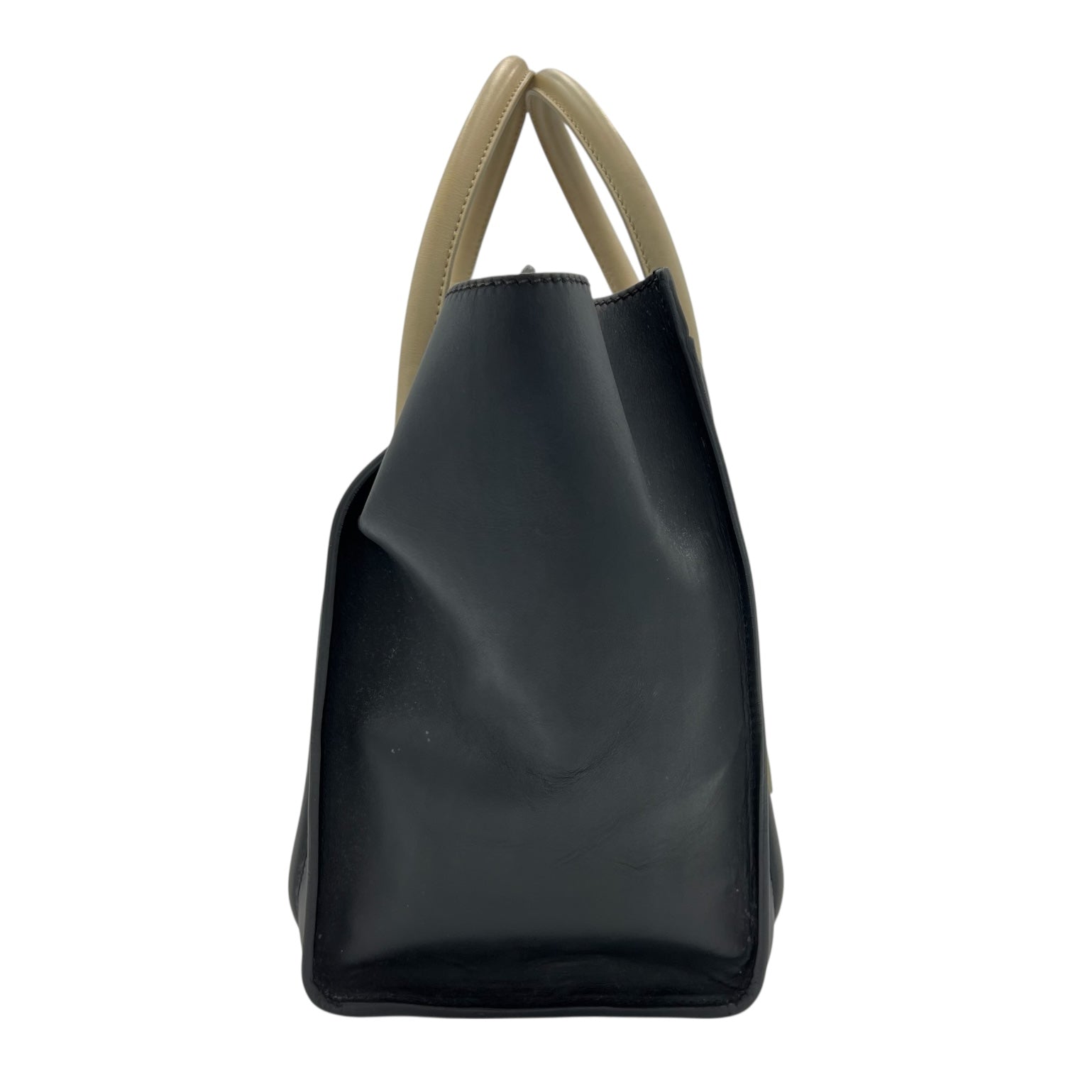 Luggage Mini Black Top Handle Bag in Calfskin, Gold hardware