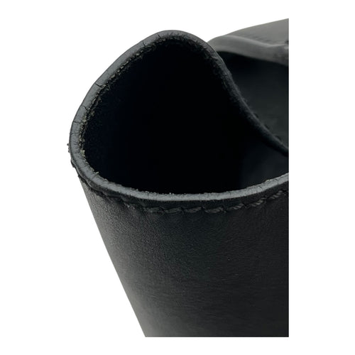 Luggage Mini Black Top Handle Bag in Calfskin, Gold hardware