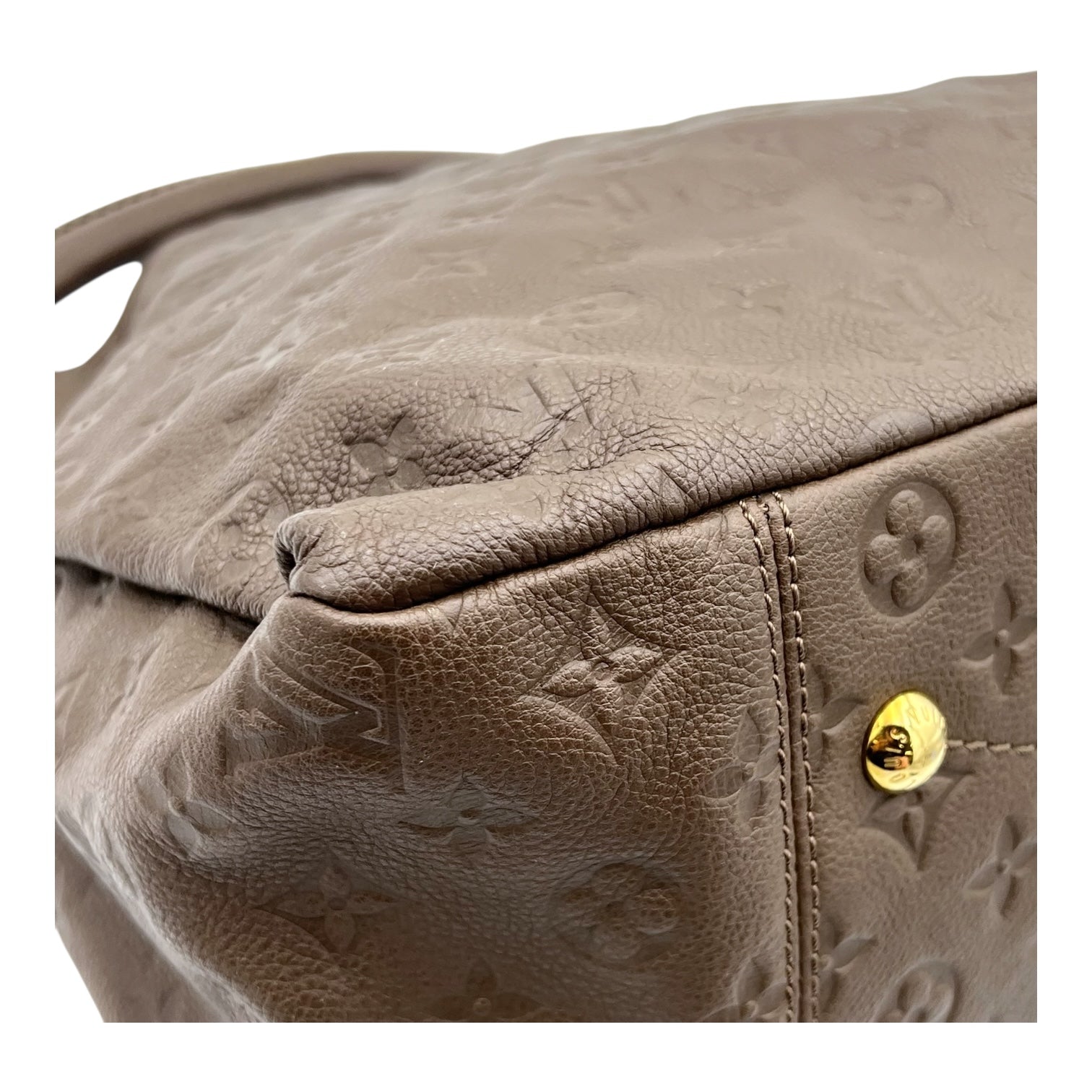 Artsy Shoulder Bag Brown in Empreinte Leather, Gold hardware