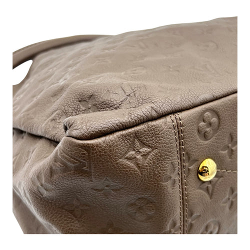 Artsy Shoulder Bag Brown in Empreinte Leather, Gold hardware