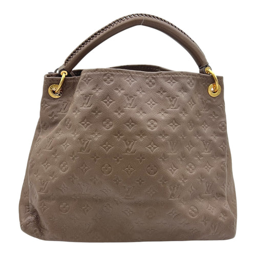 Artsy Shoulder Bag Brown in Empreinte Leather, Gold hardware