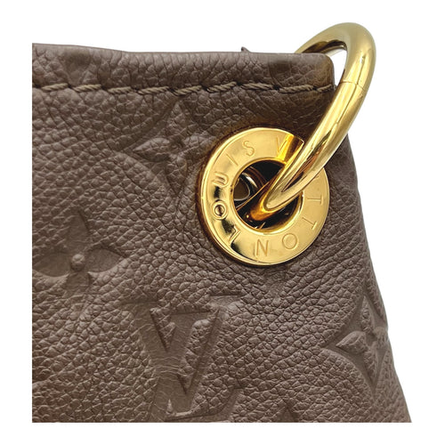 Artsy Shoulder Bag Brown in Empreinte Leather, Gold hardware