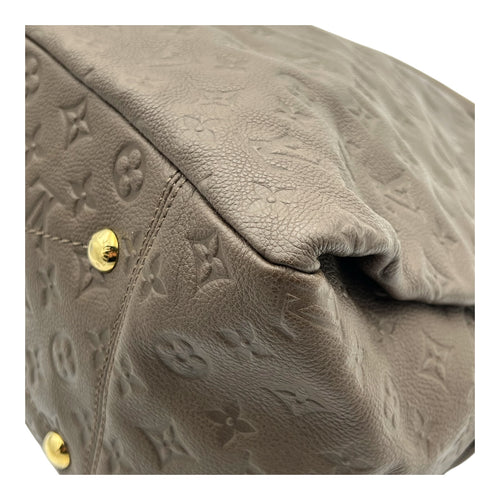 Artsy Shoulder Bag Brown in Empreinte Leather, Gold hardware