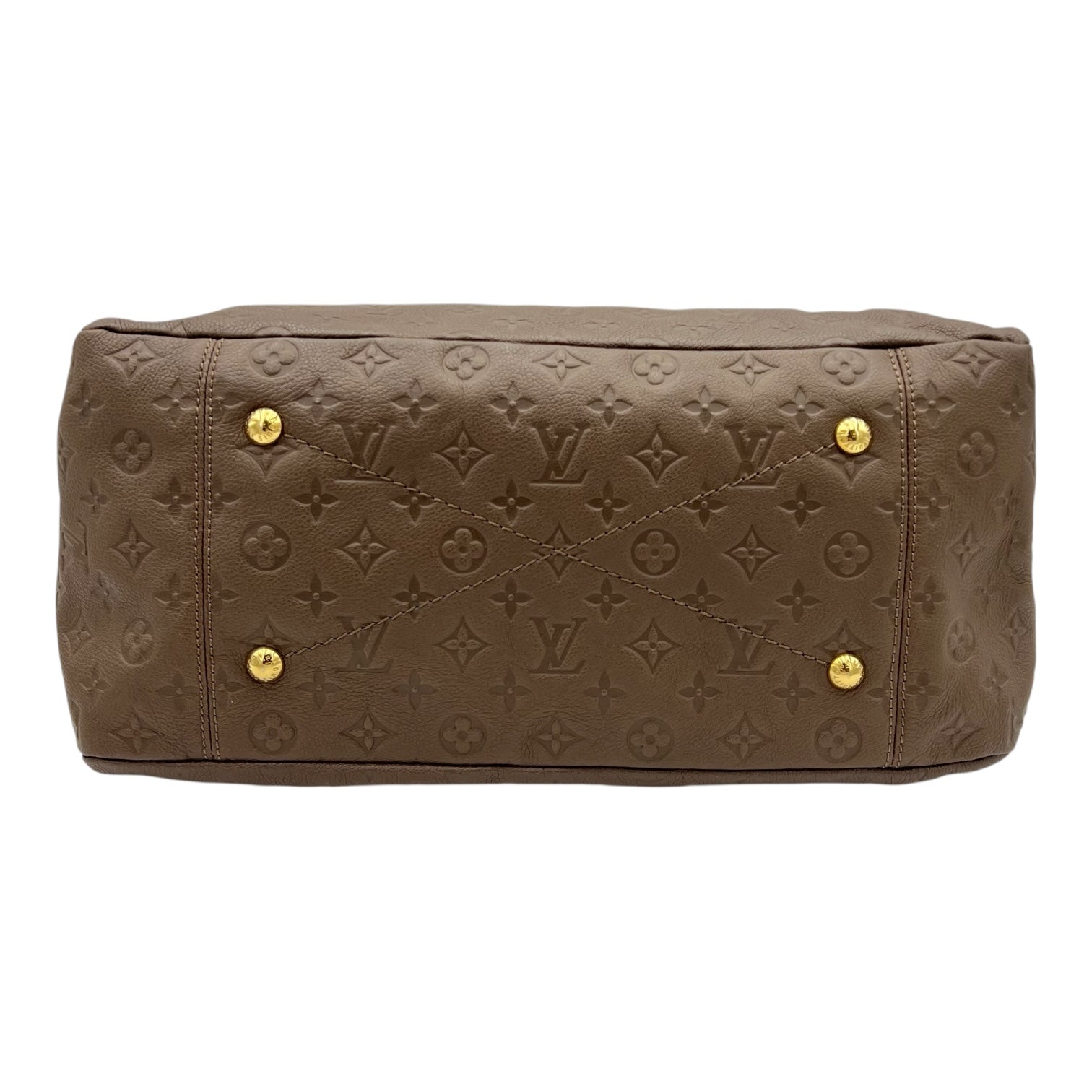 Artsy Shoulder Bag Brown in Empreinte Leather, Gold hardware