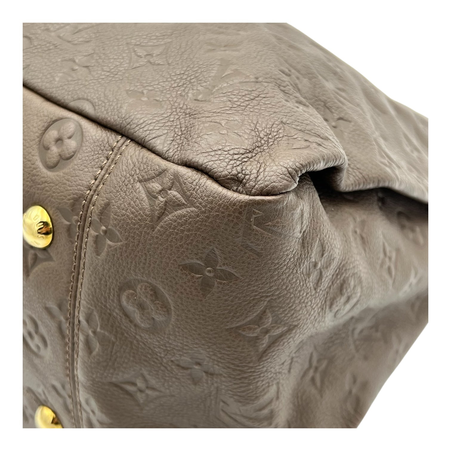 Artsy Shoulder Bag Brown in Empreinte Leather, Gold hardware