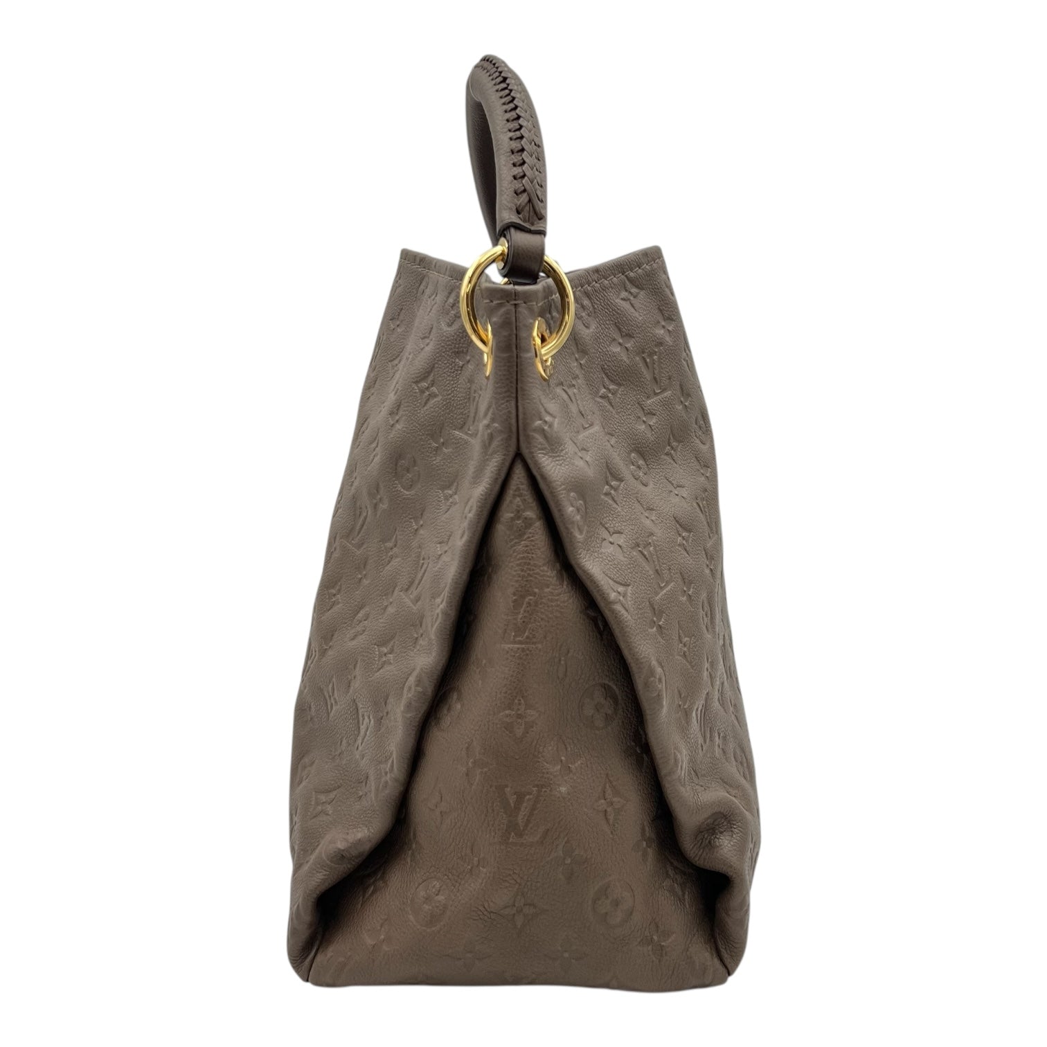 Artsy Shoulder Bag Brown in Empreinte Leather, Gold hardware
