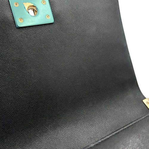 Boy Crossbody Bag Medium Black in Caviar Leather, Gold hardware