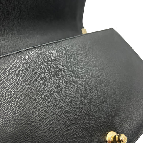 Boy Crossbody Bag Medium Black in Caviar Leather, Gold hardware