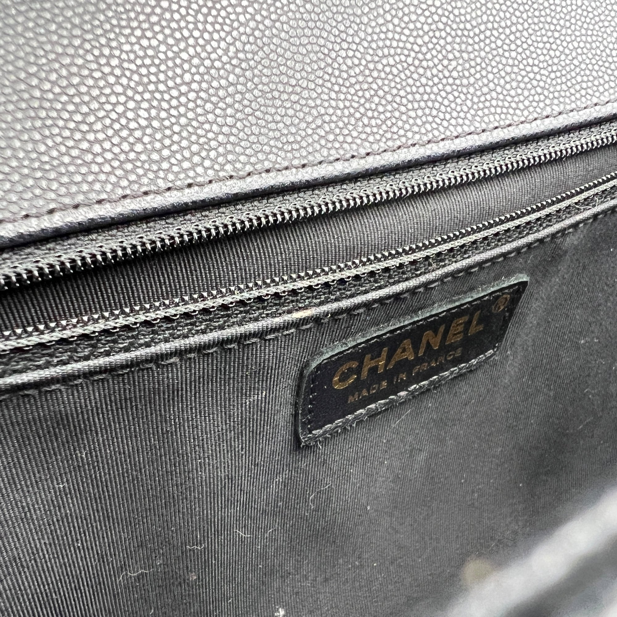 Boy Crossbody Bag Medium Black in Caviar Leather, Gold hardware