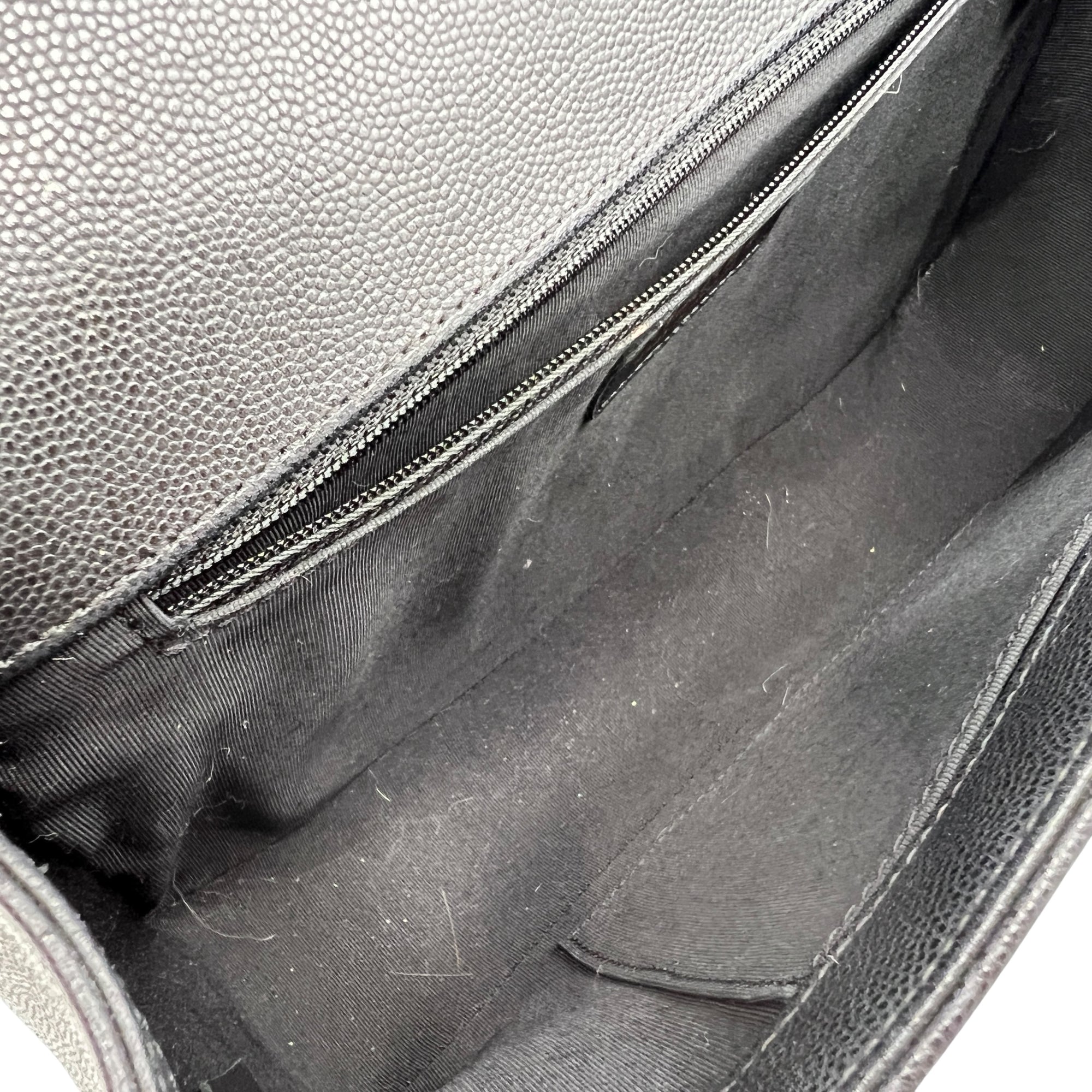 Boy Crossbody Bag Medium Black in Caviar Leather, Gold hardware