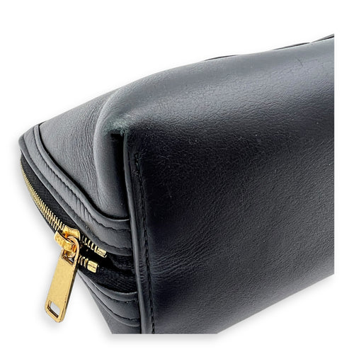 Triomphe Crossbody Bag Black in Calfskin, Gold hardware