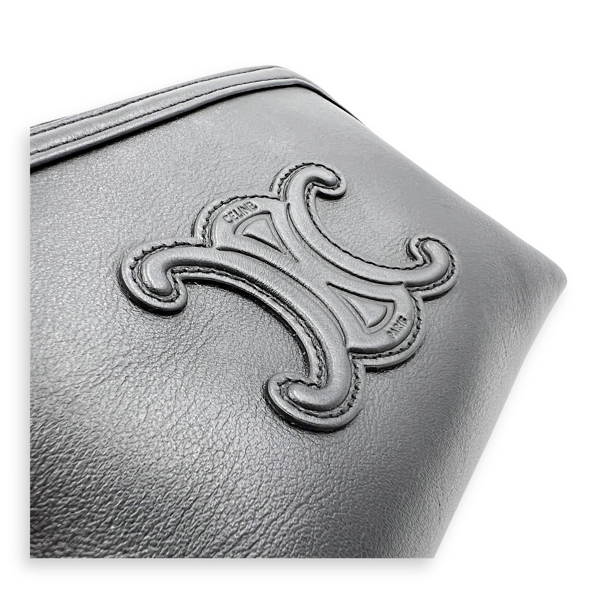 Triomphe Crossbody Bag Black in Calfskin, Gold hardware