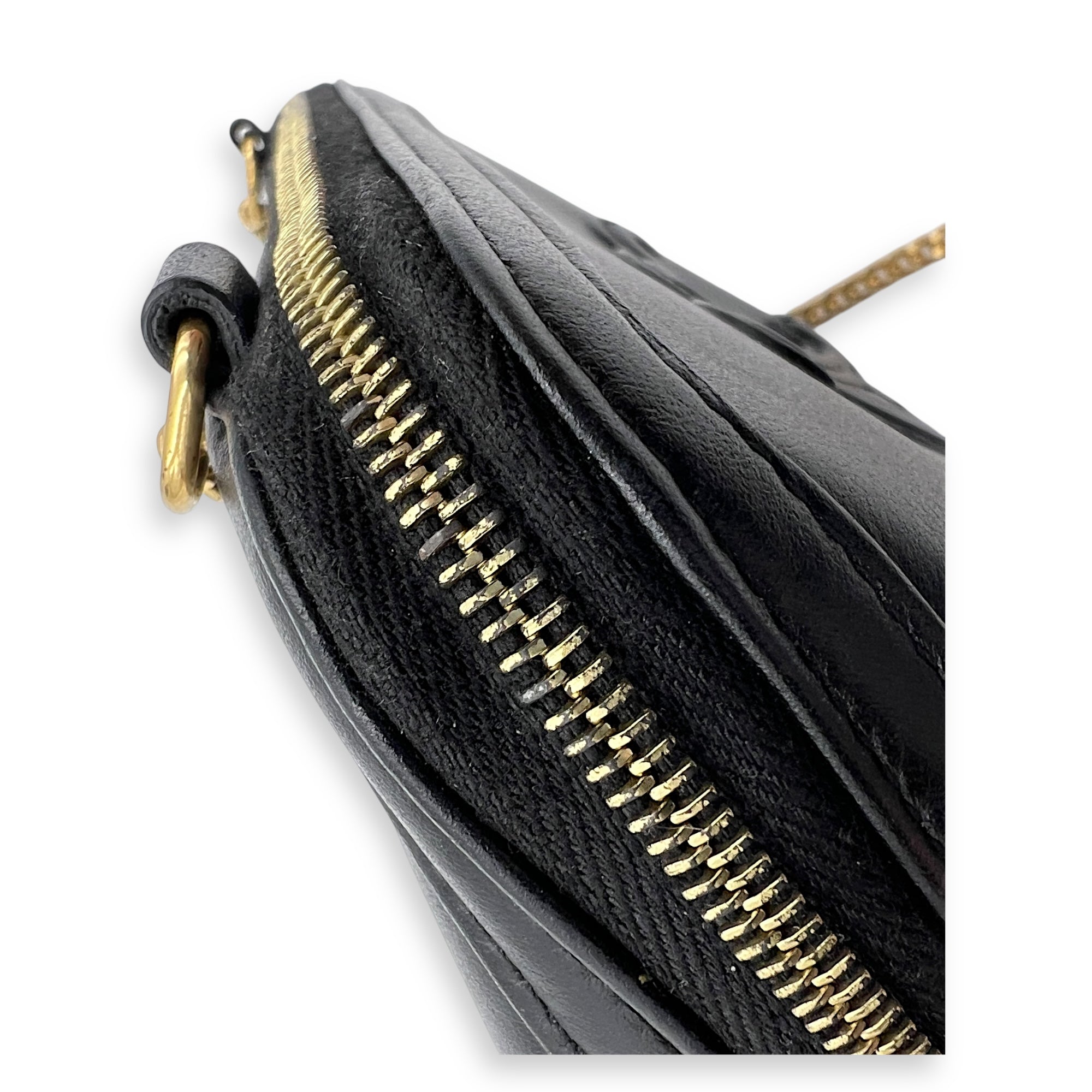 Triomphe Crossbody Bag Black in Calfskin, Gold hardware