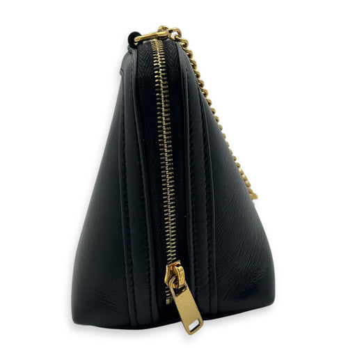 Triomphe Crossbody Bag Black in Calfskin, Gold hardware