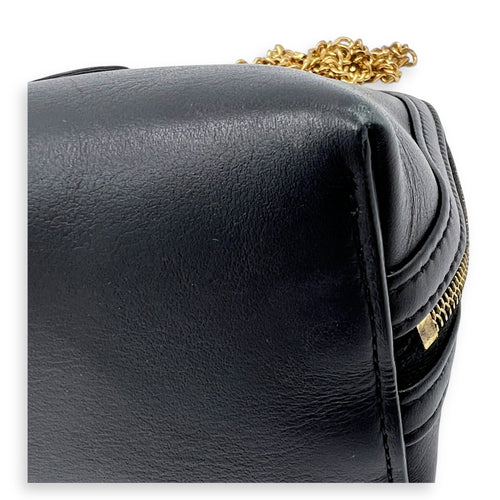 Triomphe Crossbody Bag Black in Calfskin, Gold hardware