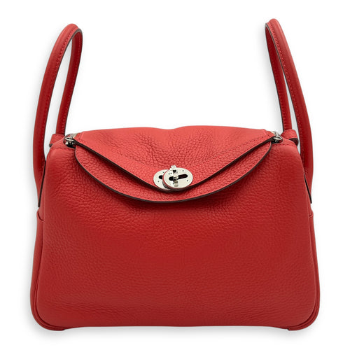 Lindy Red in Clemence, Silver hardware